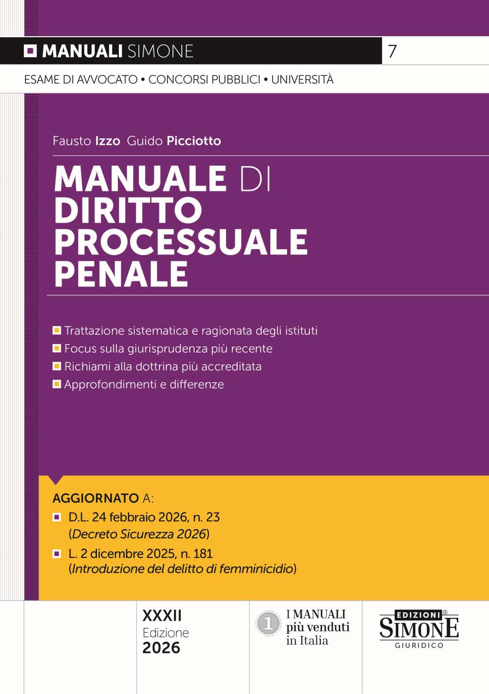 Manuale di Diritto Processuale Penale 2026 - Fausto Izzo, Guido Picciotto