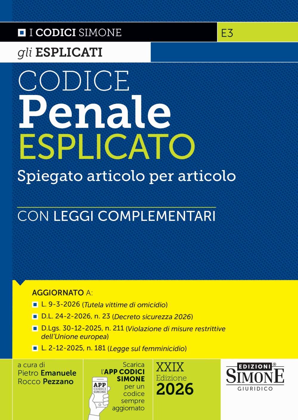Codice Penale Esplicato 2026 - Pietro Emanuele, Rocco Pezzano