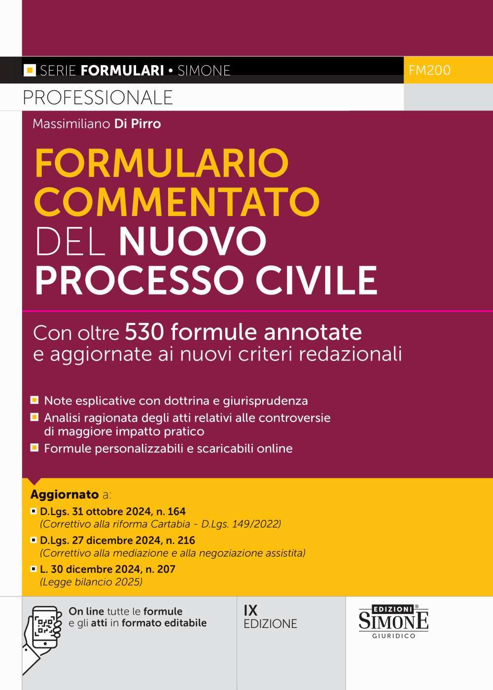 Formulario Commentato del Nuovo Processo Civile 2025 - Massimiliano Di Pirro