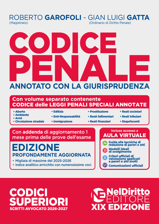 PREORDINE Codice Penale annotato con la giurisprudenza  per l'esame di Avvocato 2026-2027 - GAROFOLI, GATTA