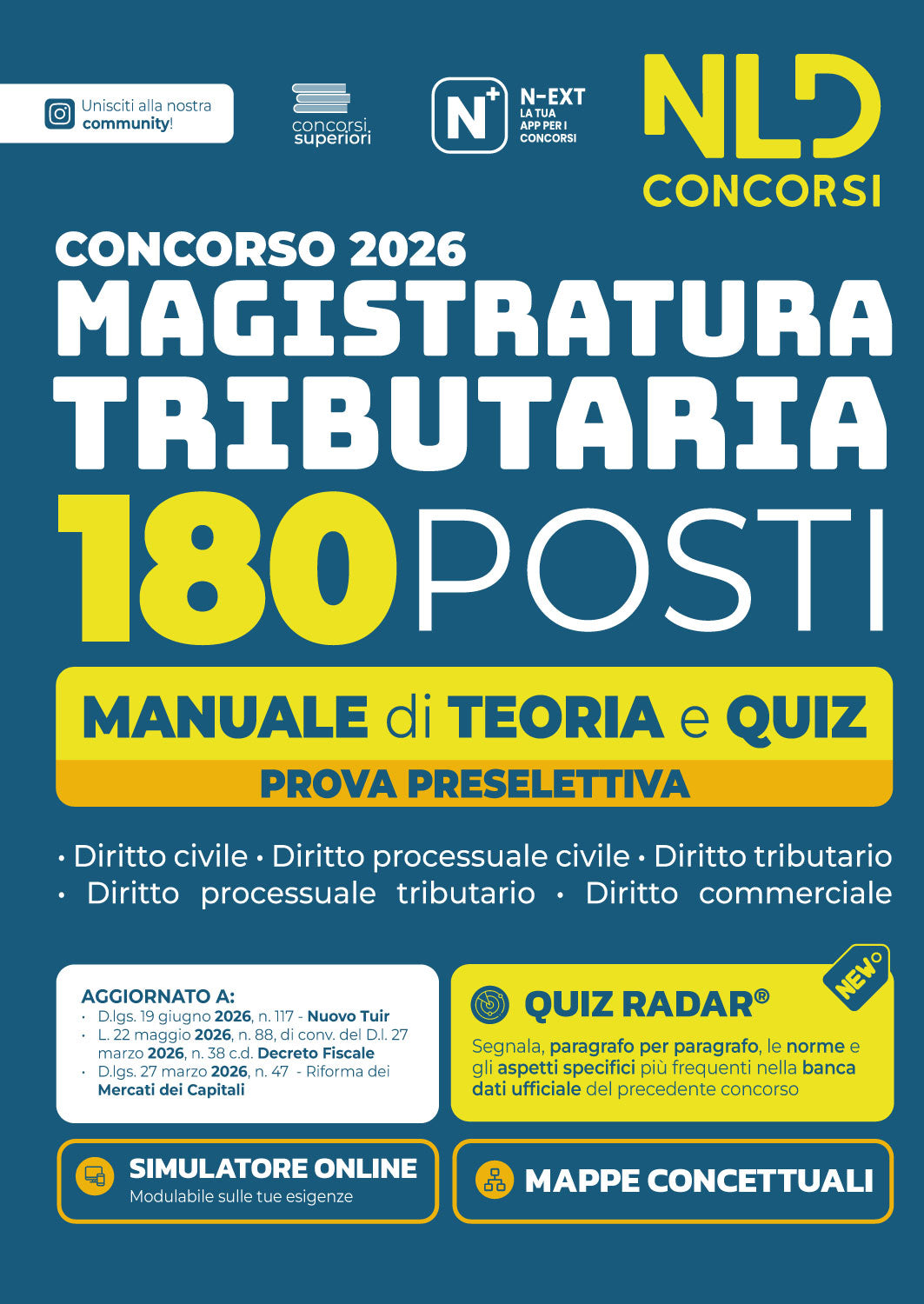 Concorso Magistratura Tributaria 2026. 180 Magistrati Tributari Manuale di teoria e quiz per la prova preselettiva