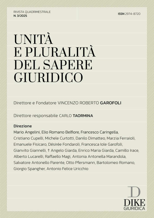 Unità e pluralità del sapere giuridico