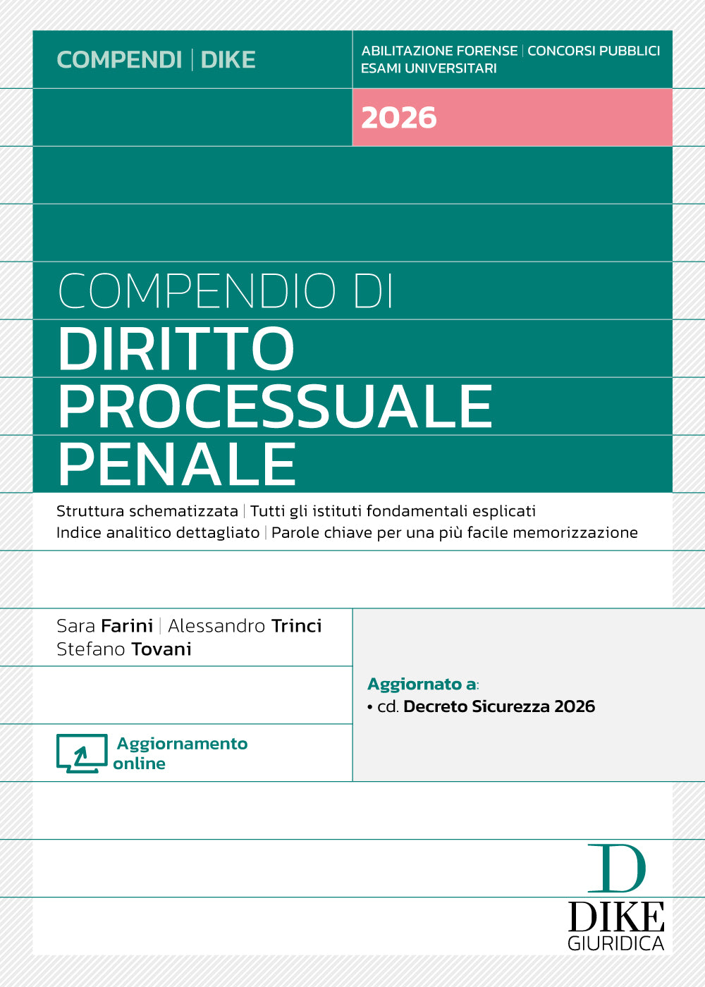 Compendio di Diritto Processuale Penale 2026 - Alessandro Trinci  ,  Sara Farini  ,  Stefano Tovani