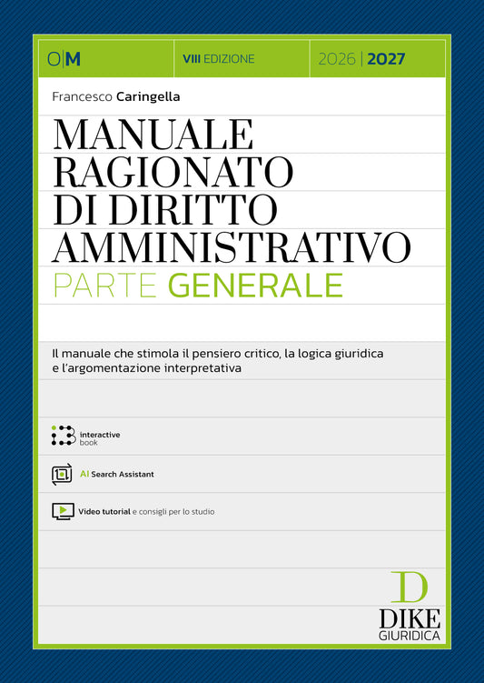 PREORDINE Manuale Ragionato di Diritto Amministrativo – Parte Generale (8°ED.) 2026-2027 - Francesco Caringella