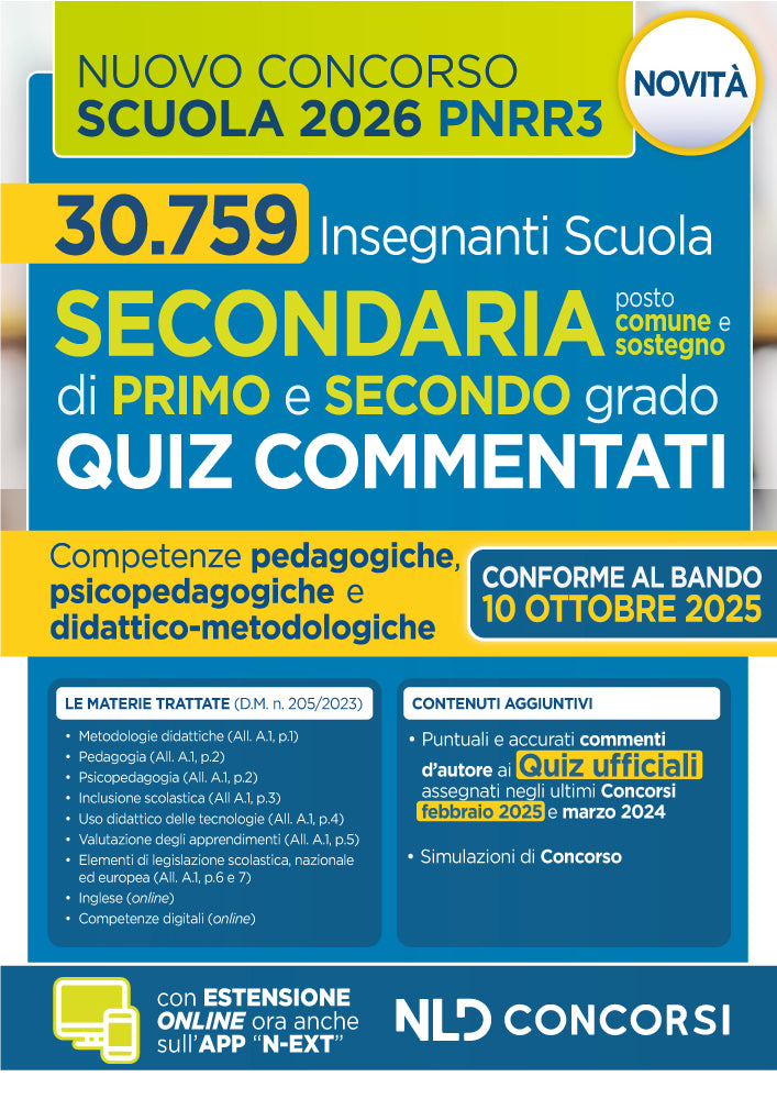 Concorso scuola PNRR3 Quiz commentati con svolgimento prove ufficiali concorso 2025 2026 Scuola secondaria