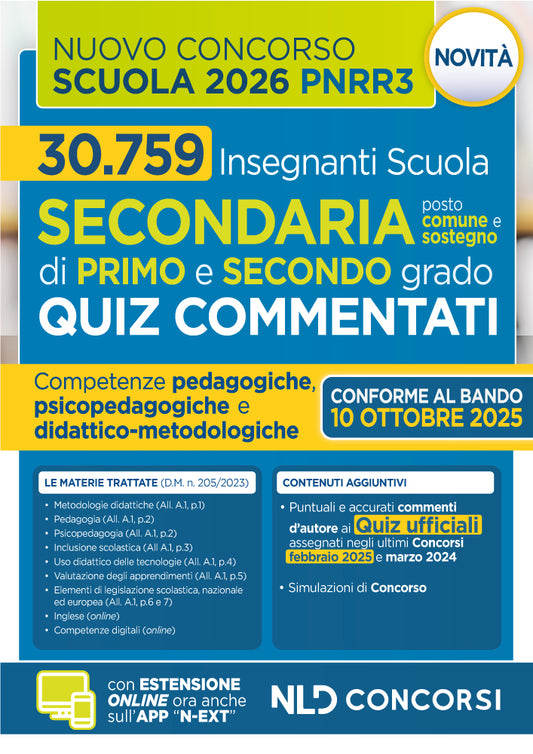 Concorso scuola PNRR3 Quiz commentati con svolgimento prove ufficiali concorso 2025 2026 Scuola secondaria