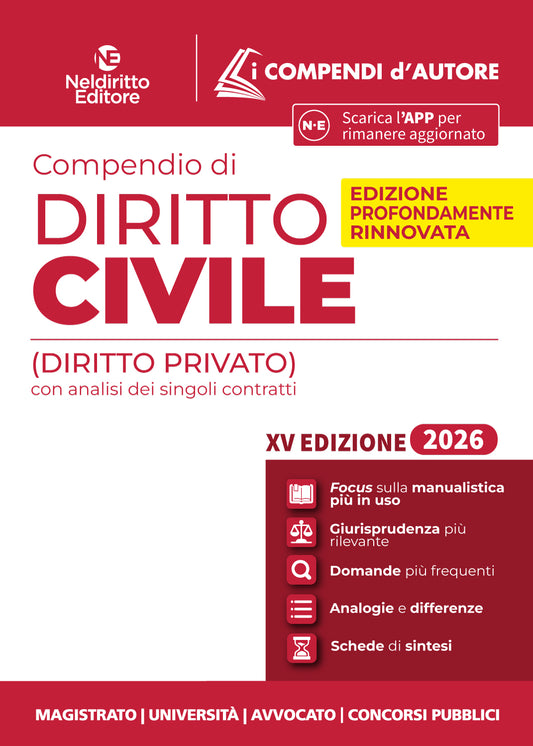 Compendio di Diritto Civile (Diritto Privato) con analisi dei singoli contratti edizione 2026