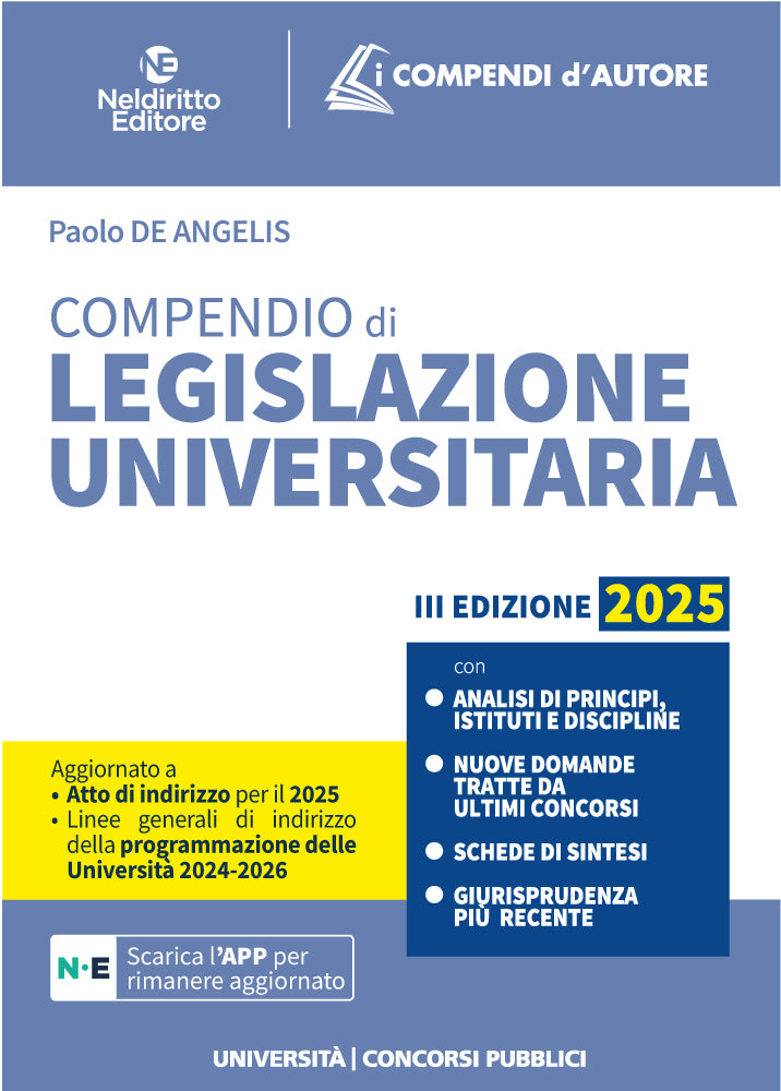 Compendio di Legislazione Universitaria 2025 - De Angelis