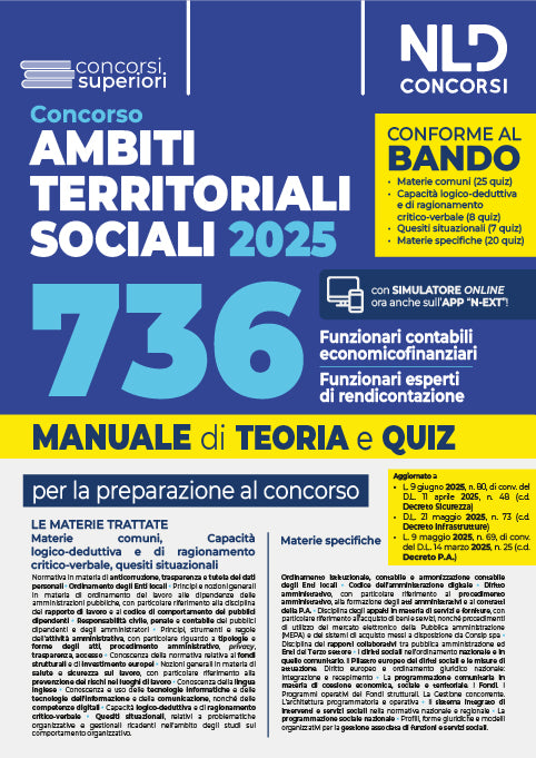 Concorso ATS (Ambiti Territoriali Sociali) per 736 Funzionari Contabili. Manuale con Teoria e Quiz Conforme al bando