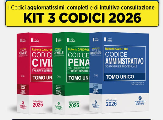 KIT CODICI CONCORSO MAGISTRATURA 2026 - Codice Civile, Codice Penale e Codice Amministrativo - Robrerto Garofoli