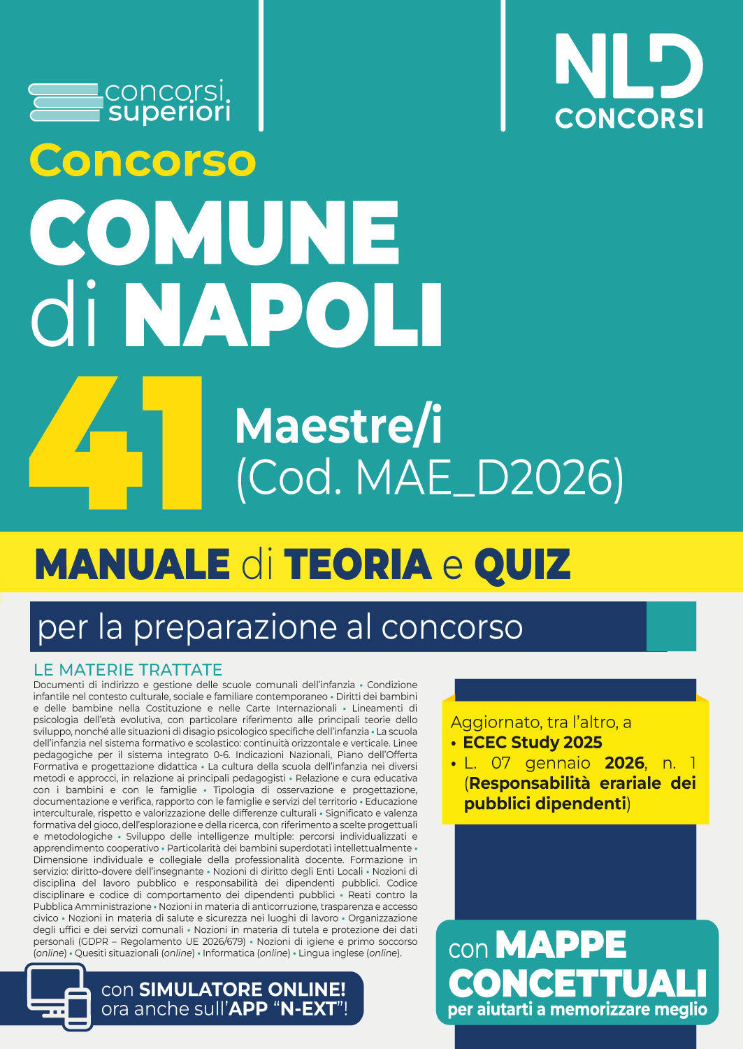 Concorso Comune di Napoli 41 Maestre/i Manuale di teoria e quiz per tutte le prove del concorso