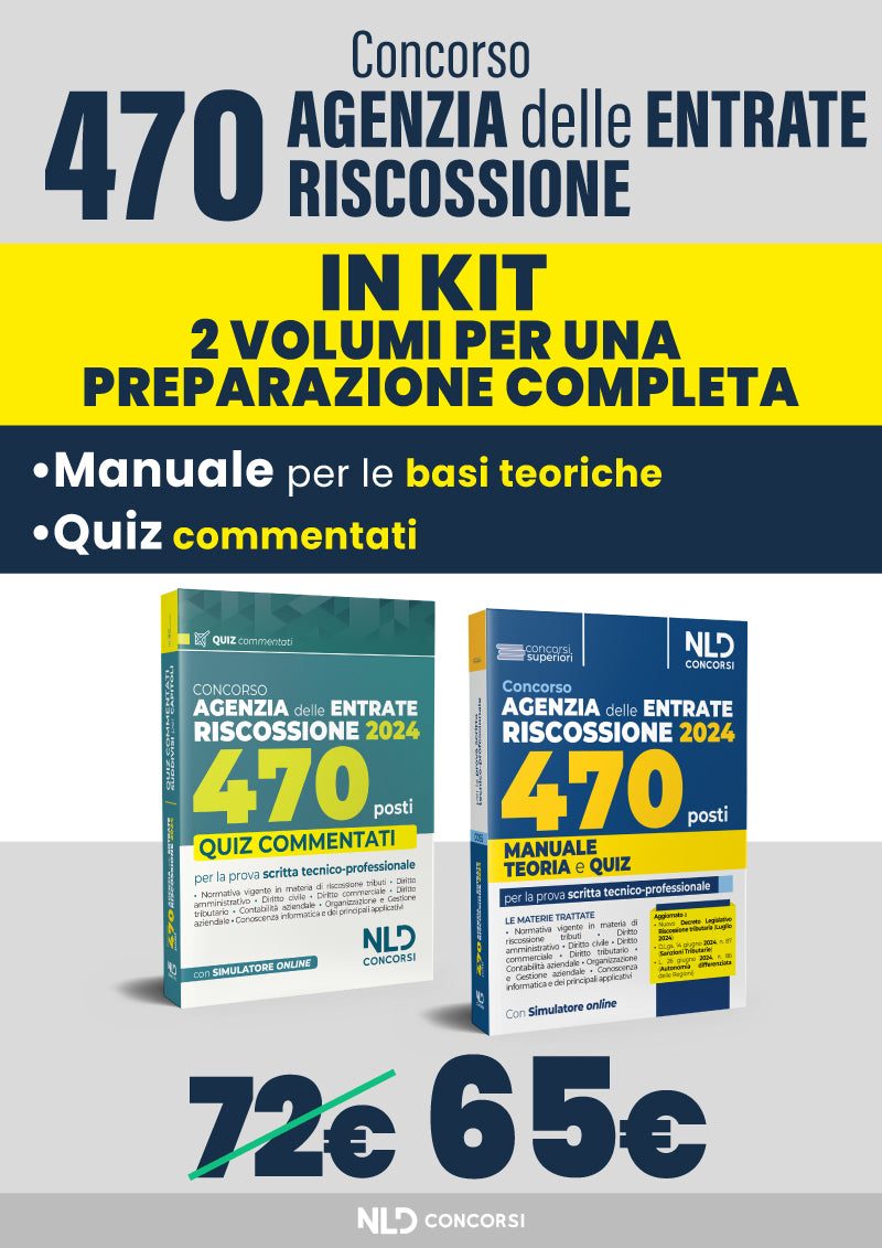 KIT concorso Agenzia delle Entrate - 470 Agenti di Riscossione. Manuale + Quiz commentati Concorso