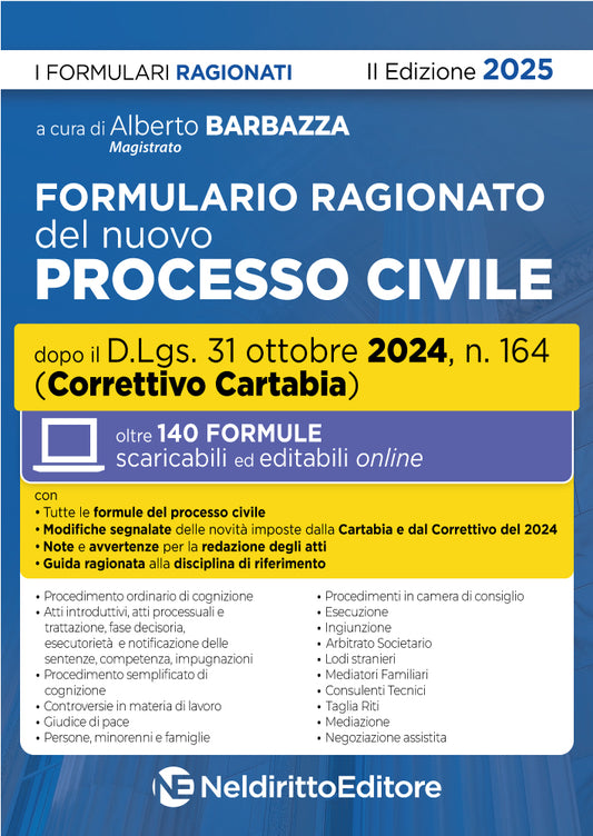 Formulario del Processo Civile aggiornato al D.Lgs. 31 ottobre 2024 n. 164 (Correttivo Cartabia) 2°ed. - Barbazza