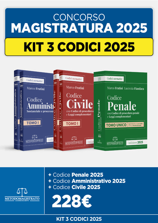 PREVENDITA KIT 3 CODICI SISTEMATICI FRATINI CONCORSO IN MAGISTRATURA 2025
