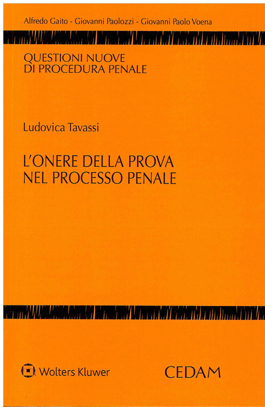 ONERE PROVA NEL PROCESSO PENALE - TAVASSI