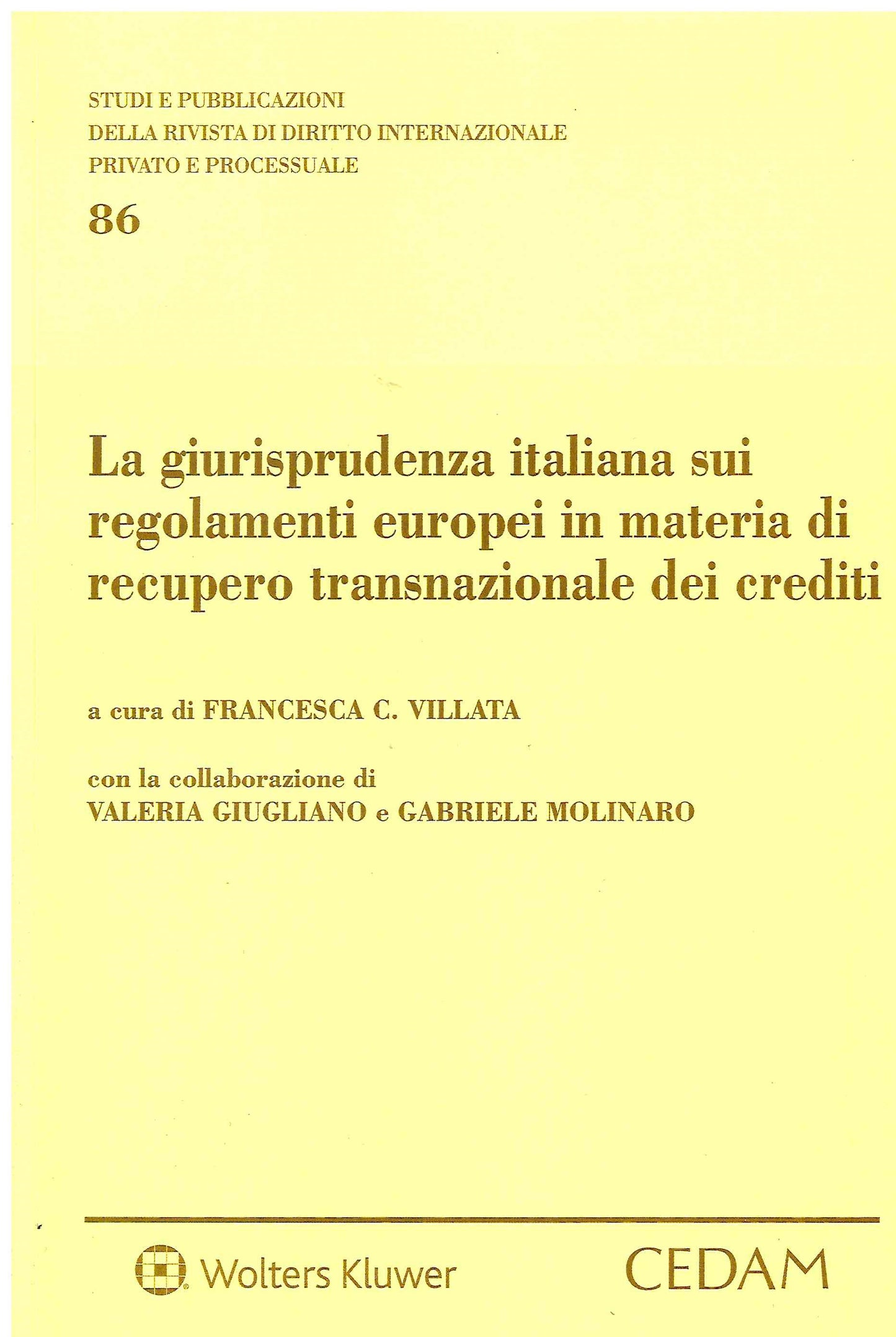 GIURISPRUDENZA ITALIANA REGOLAM.EUROPEI - VILLATA