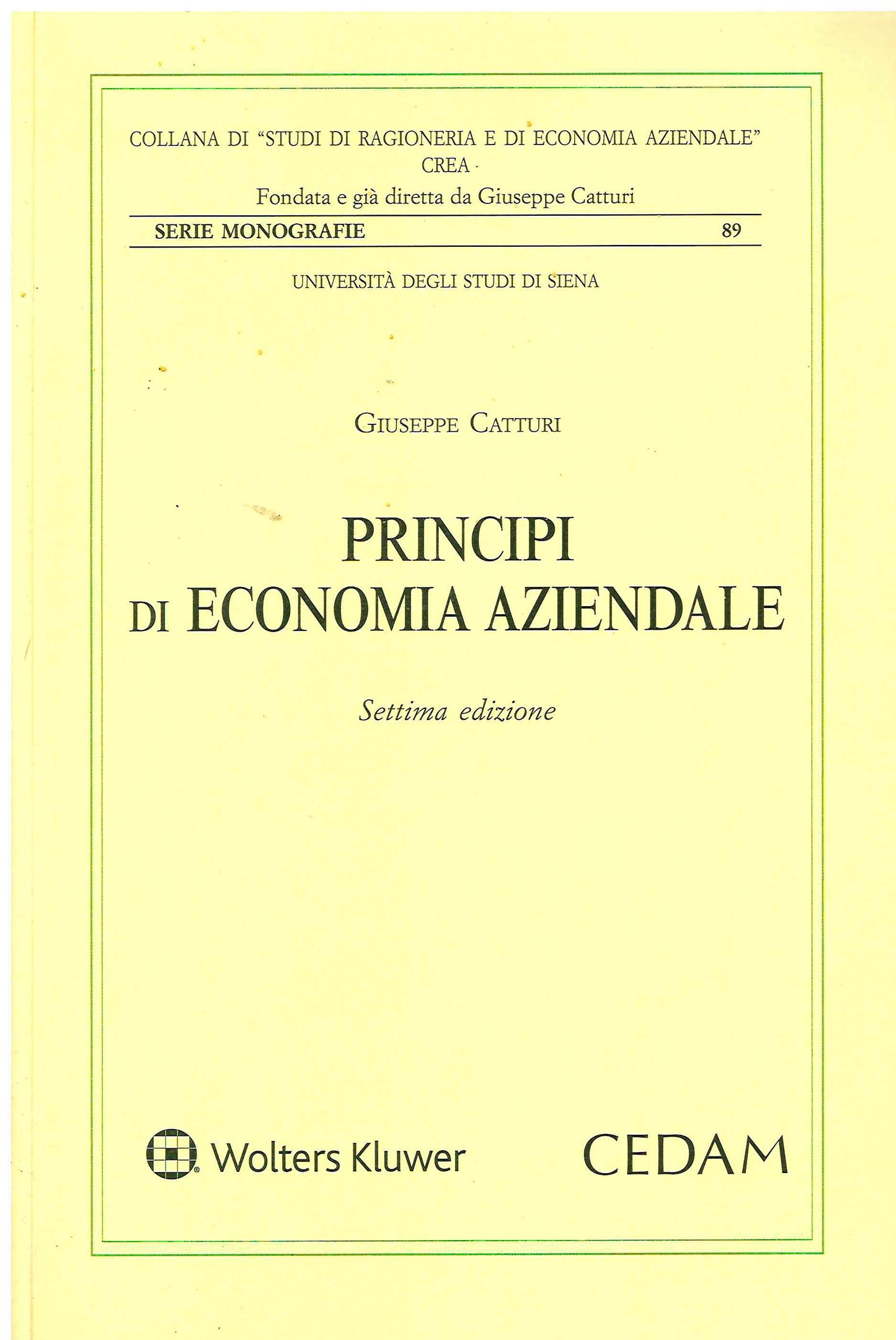PRINCIPI ECONOMIA AZIENDALE 7ED. - CATTURI
