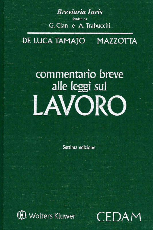 COMMENTARIO BREVE LEGGI LAVORO 7ED. - DE LUCA MAZZOTTA