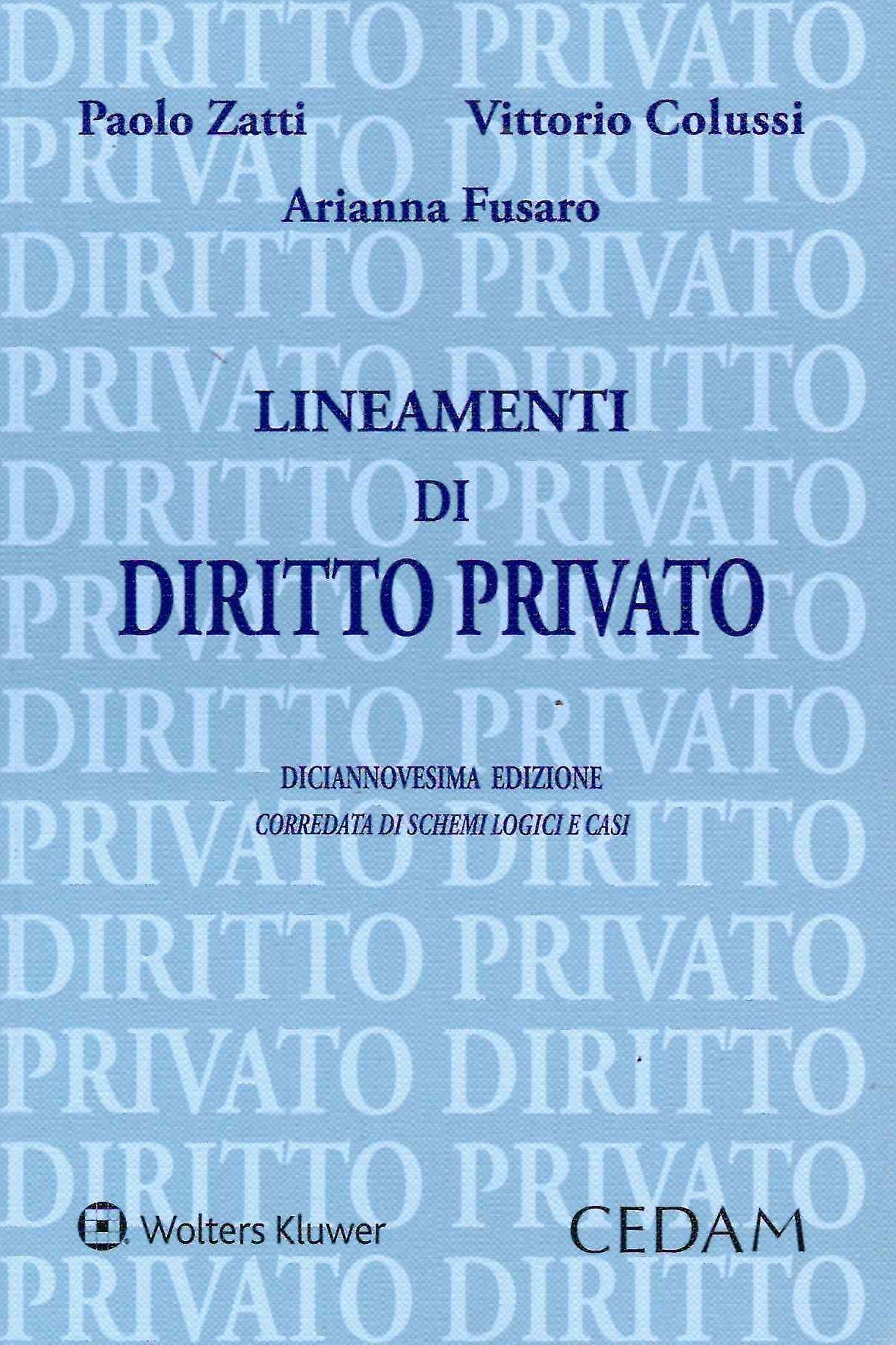LINEAMENTI DI DIRITTO PRIVATO 19ED. - ZATTI - COLUSSI