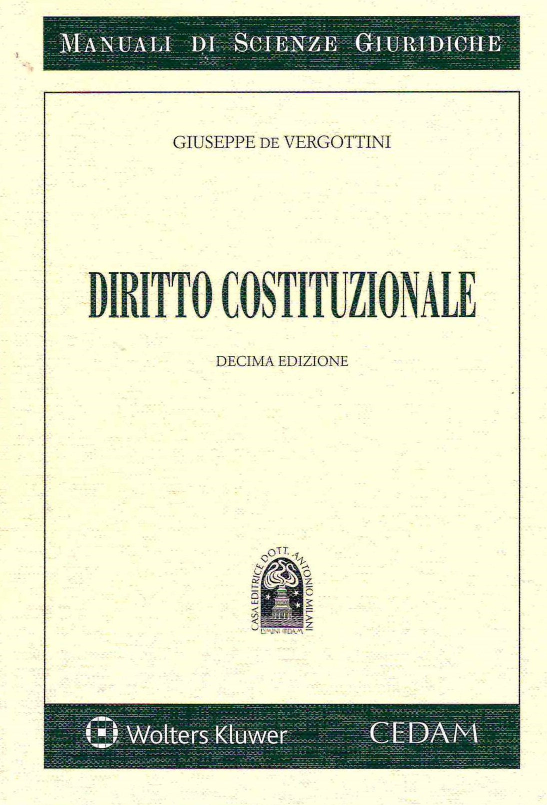 DIRITTO COSTITUZIONALE 10ED. - DE VERGOTTINI