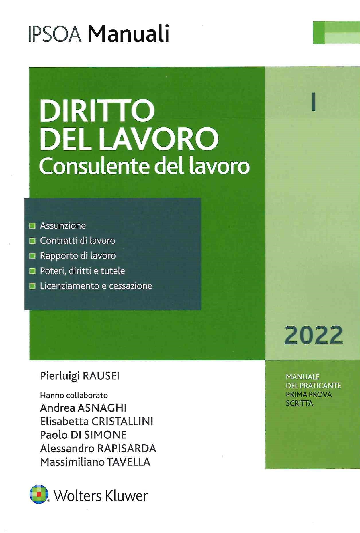 DIRITTO DEL LAVORO CONSULENTE 2022 - RAUSEI