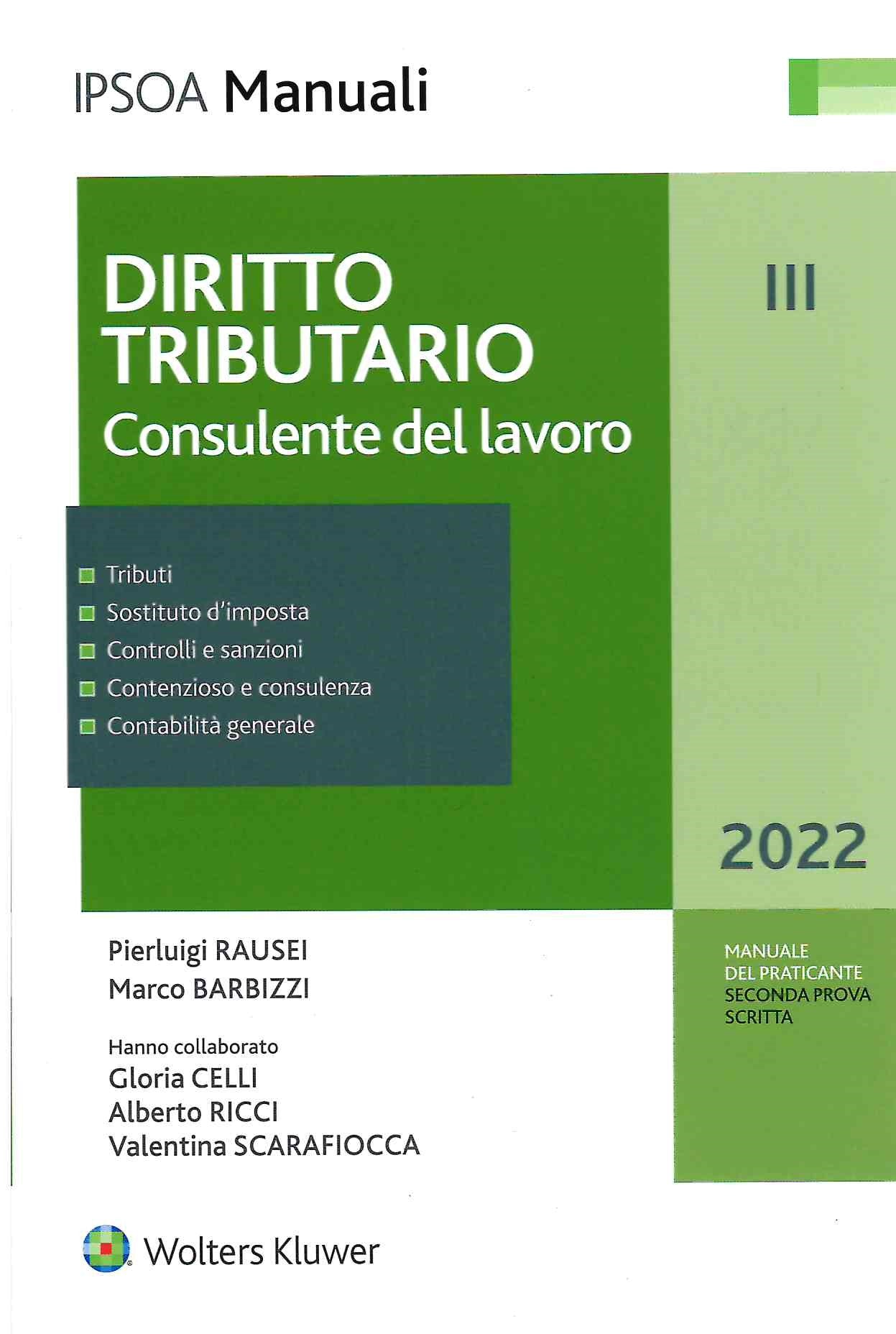 DIRITTO TRIBUTARIO CONSULENTE LAV.3 - RAUSEI