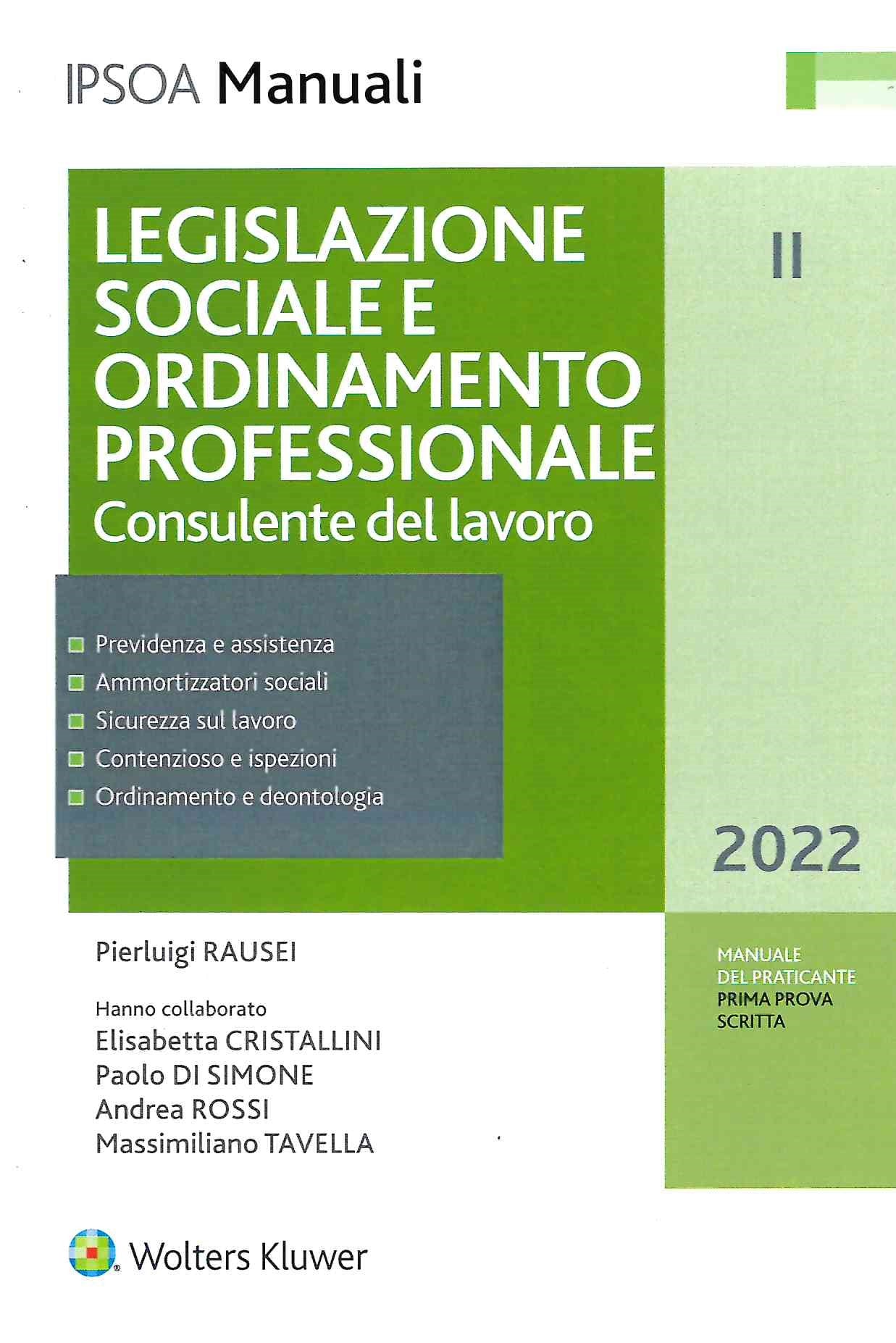 LEGISLAZIONE SOCIALE ORD.PROFESSIONALE 2 - RAUSEI
