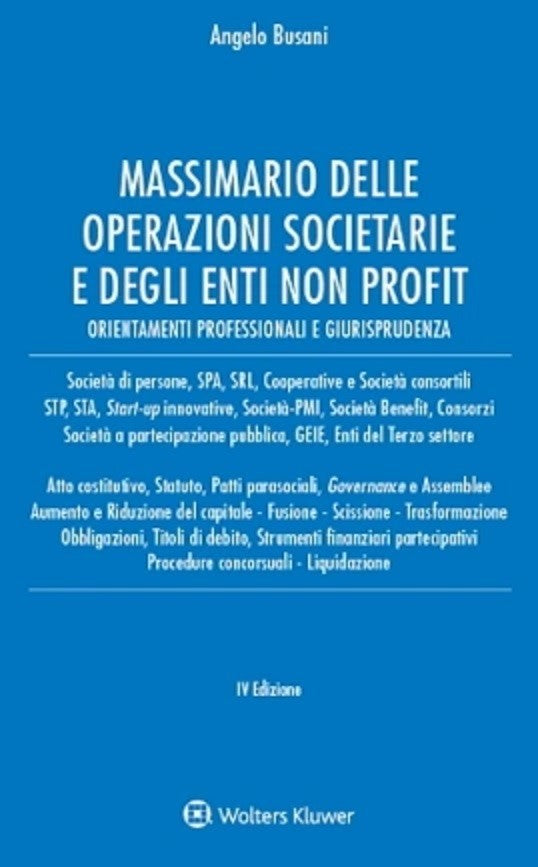 MASSIMARIO OPERAZIONI SOCIETARIE 4ED - BUSANI