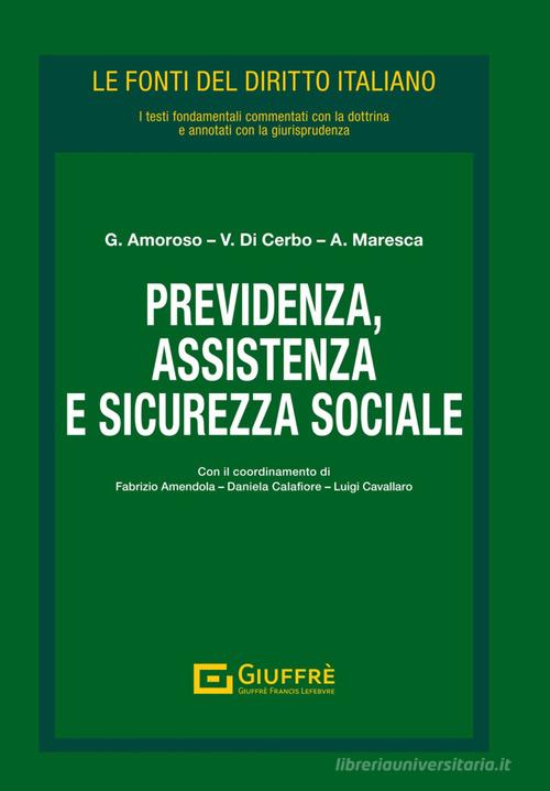 Previdenza, assistenza e sicurezza sociale - Amoroso, Di Cerbo, Maresca