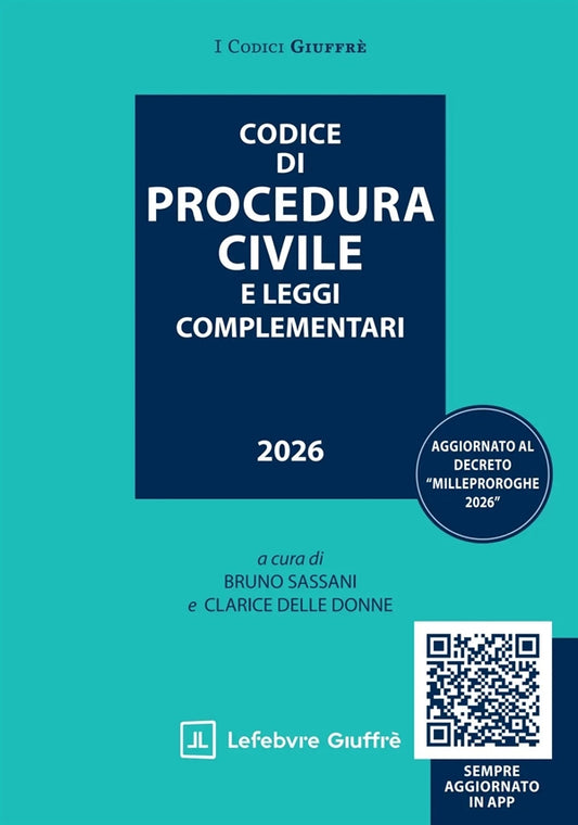 Codice Procedura Civile Leggi Complementari 2026 - Sassani, Cuffaro, Delle Donne