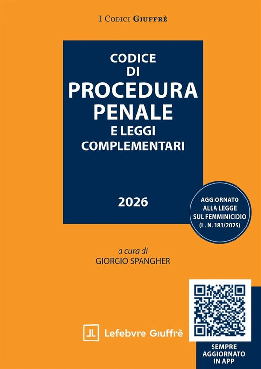 Codice Procedura Penale e Leggi Complementari 2026 MINOR - Spangher