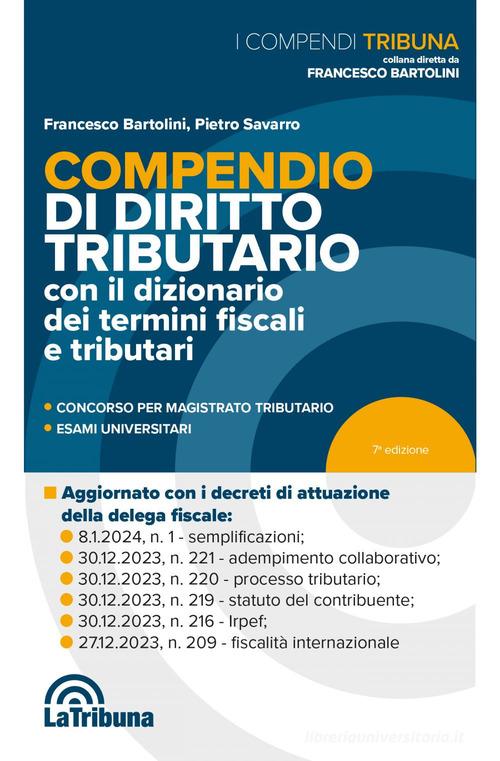 Compendio di diritto tributario - Bartolini, Savarro 9788829116188