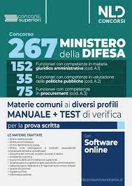 Concorso 267 posti Ministero della Difesa. Materie comuni ai diversi profili. Manuale. Con software di simulazione