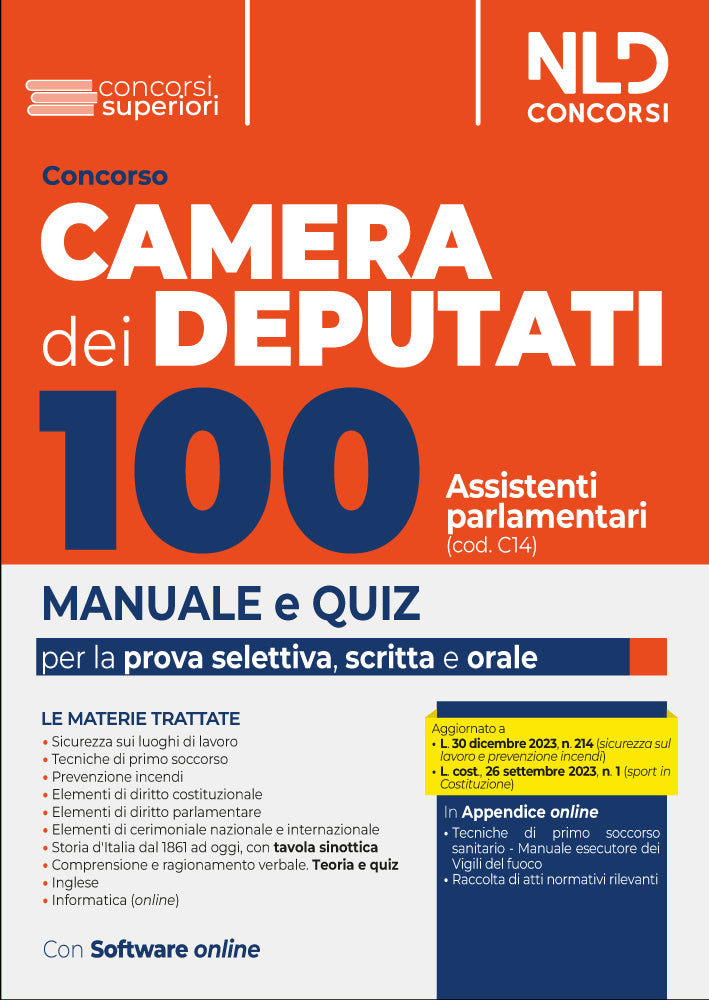 Concorso 100 assistenti parlamentari Camera dei deputati. Manuale per la prova selettiva, scritta e orale