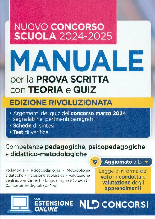 Manuale con teoria e test di verifica per il nuovo concorso docenti scuola 2024/2025