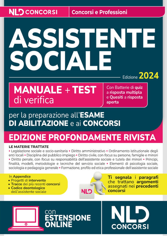 Assistente sociale 2024. Manuale + Test di verifica per la preparazione all'esame di abilitazione e ai concorsi. Con espansione online