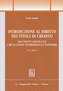 Introduzione diritto titoli credito 3ed. - Spada