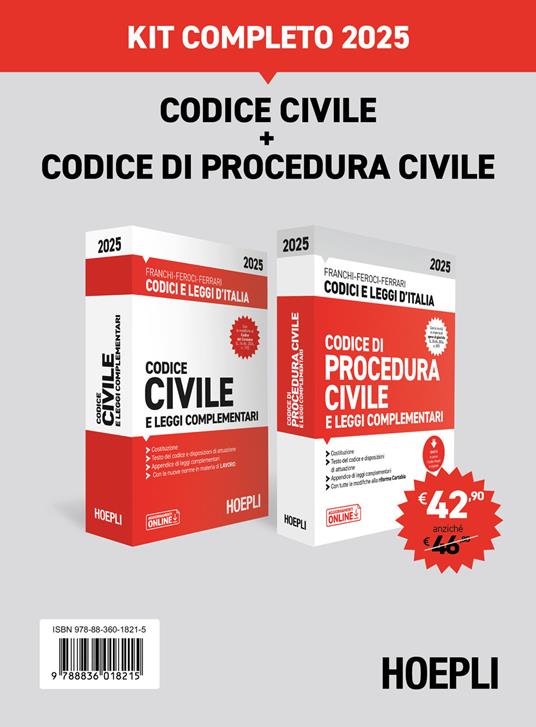 Kit completo Codice civile e Codice di procedura civile 2025