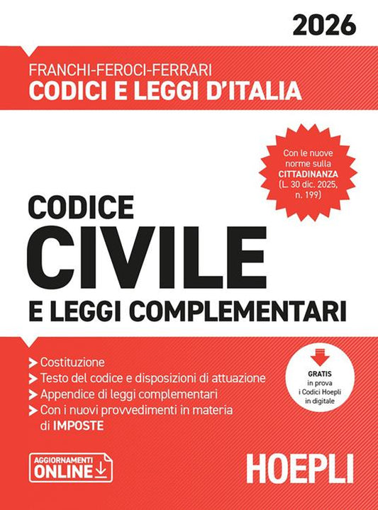 Codice civile e leggi complementari 2026 - Luigi Franchi, Virgilio Feroci, Santo Ferrari
