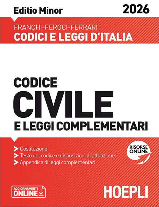 Codice civile e leggi complementari. Editio Minor 2026 - Luigi Franchi, Virgilio Feroci, Santo Ferrari