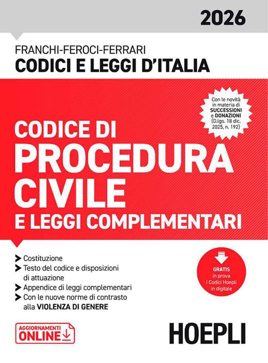 Codice di procedura civile e leggi complementari 2026 - Luigi Franchi, Virgilio Feroci, Santo Ferrari