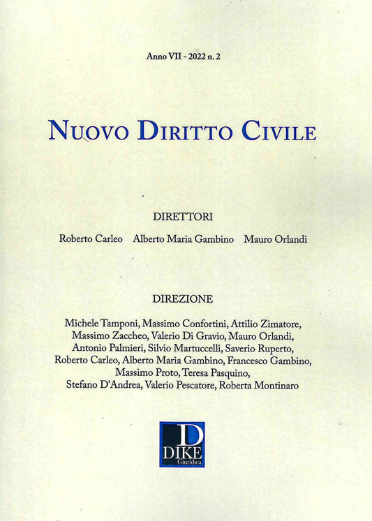 Nuovo diritto civile 2-2022 - Carleo