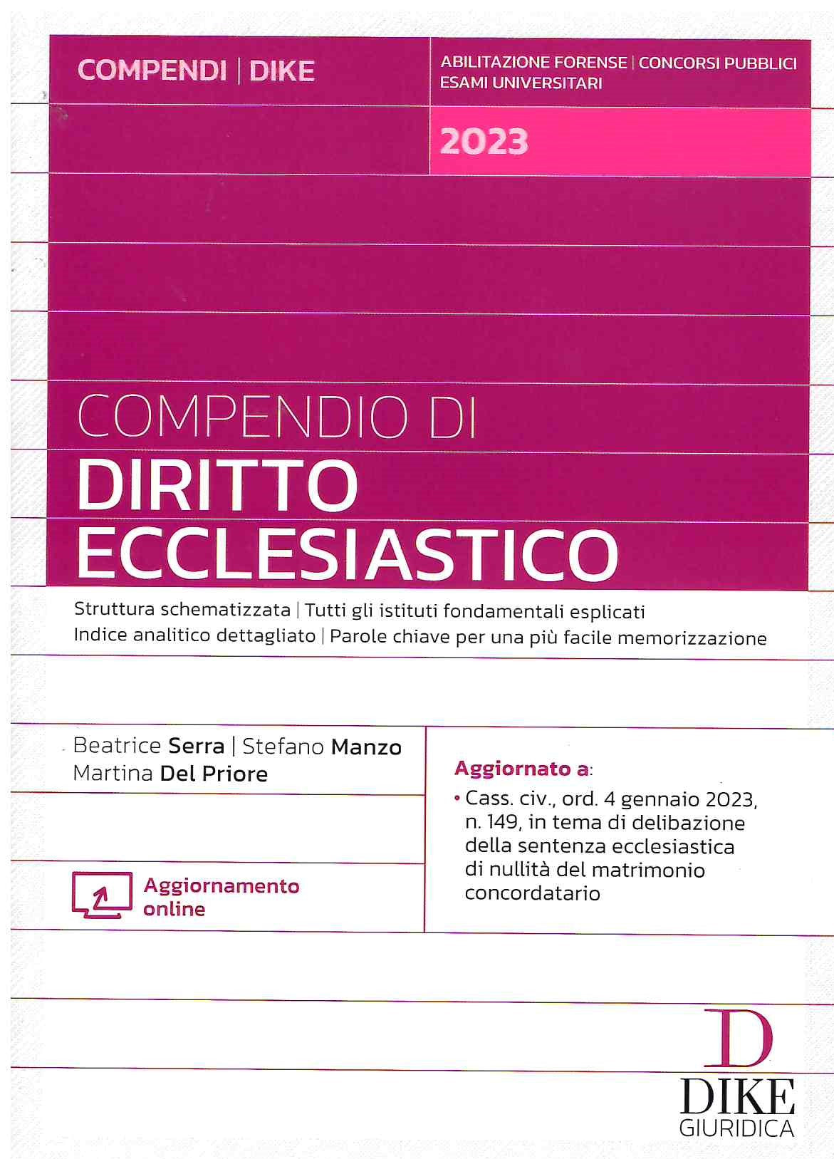 Compendio diritto ecclesiastico 2023 - Serra