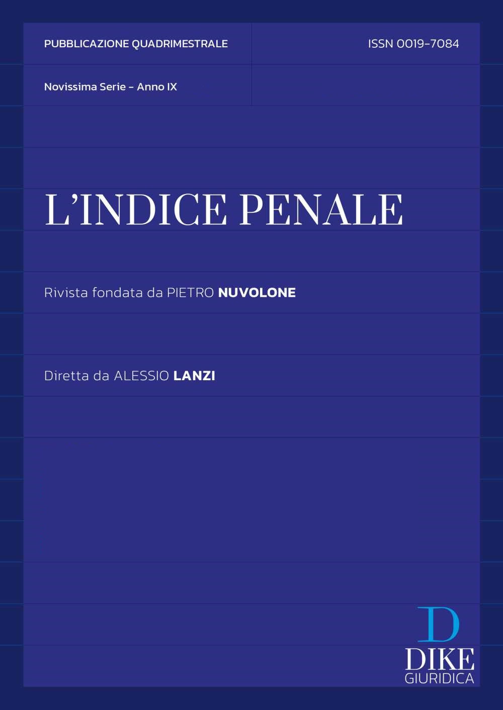 L' indice penale Vol. 1 (gennaio - aprile 2023)