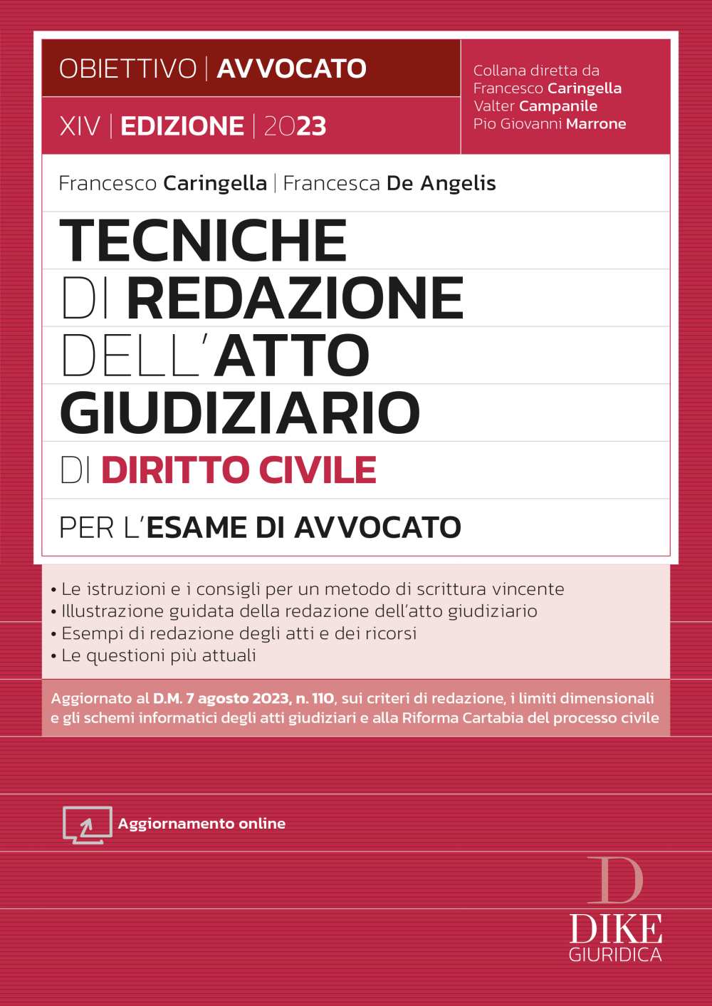 Tecniche di redazione dell'atto giudiziario di diritto civile per l'esame di avvocato 2023 - Caringella