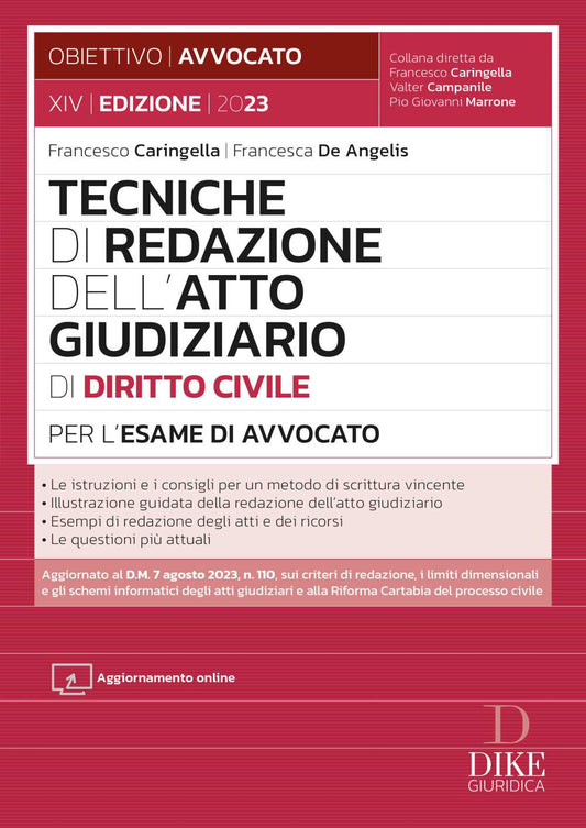 Tecniche di redazione dell'atto giudiziario di diritto civile per l'esame di avvocato 2023 - Caringella