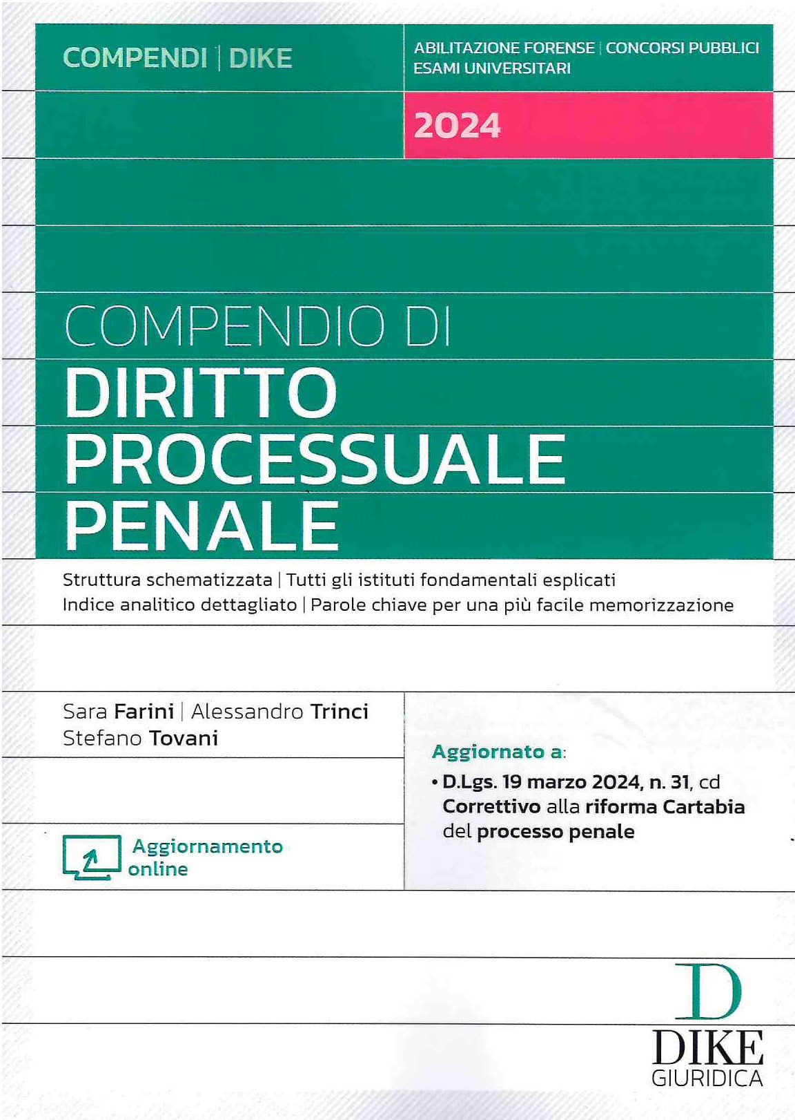 Compendio diritto processuale penale 2024 - Farini