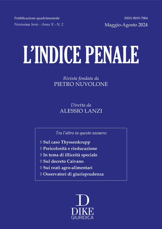 L' indice penale Vol. 2 (maggio - agosto 2024) - Lanzi