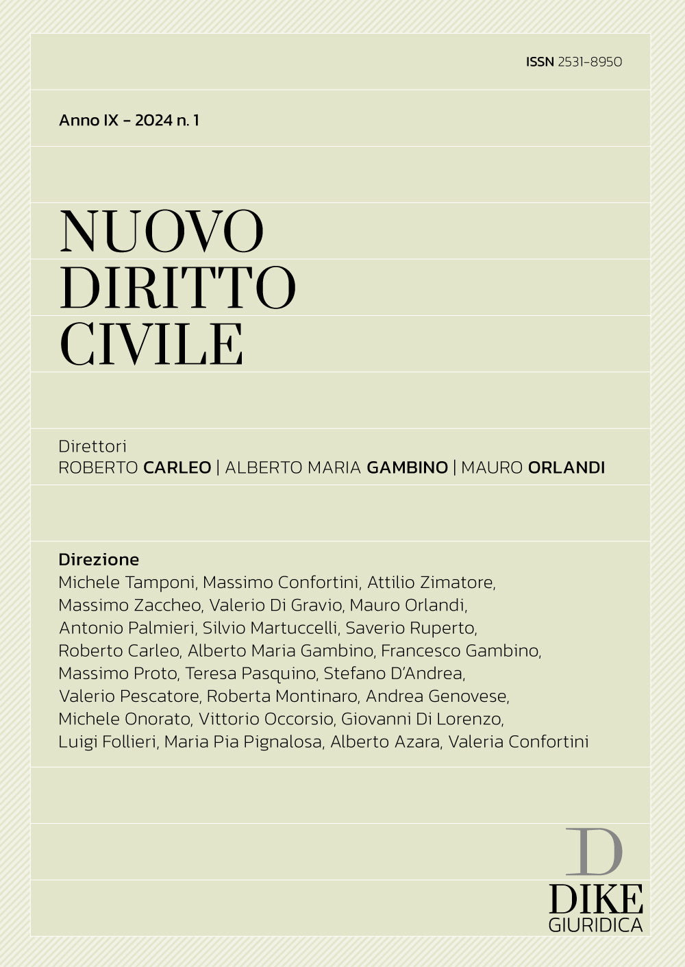 Nuovo diritto civile 1-2024 - Carleo