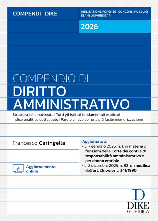 Compendio di diritto amministrativo 2026. Con aggiornamento online - Francesco Caringella